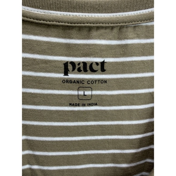 Pact Women's Organic Cotton Softspun Coast Mesa Stripe Midi Dress Size Large - Picture 4 of 8